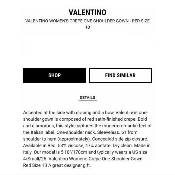 Sold VALENTINO Crepe one shoulder gown dress - Picture 5 of 13